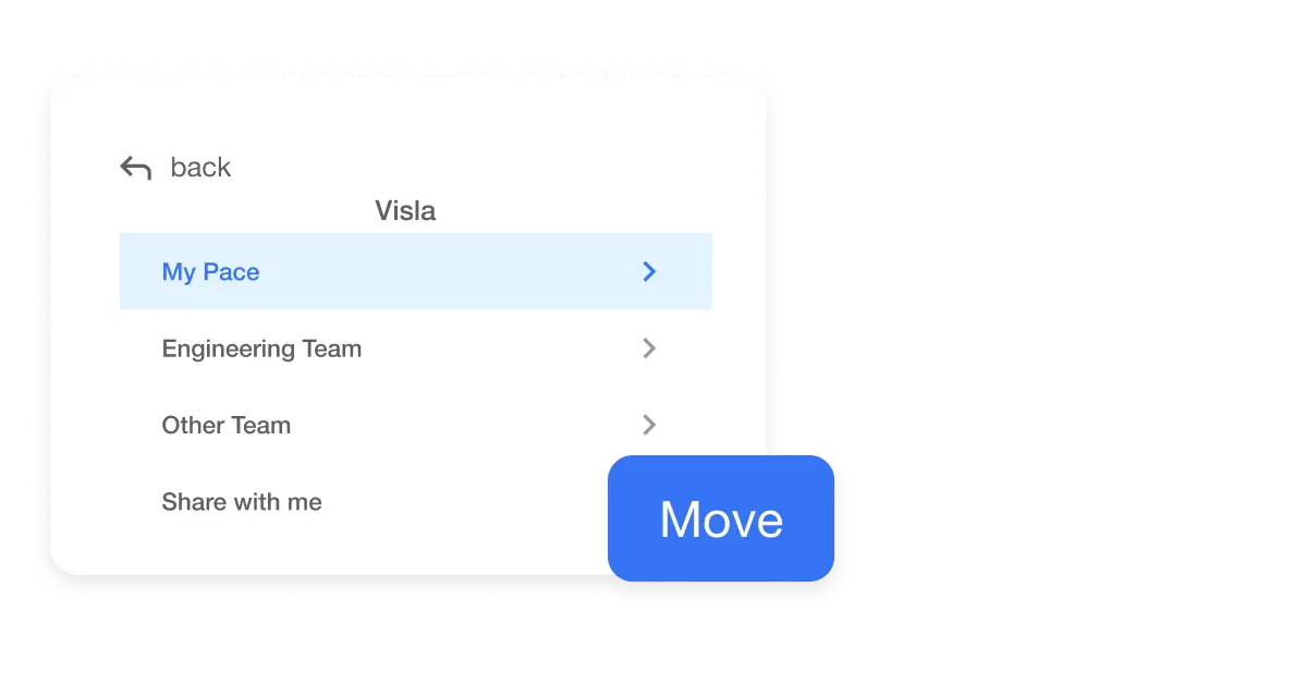 The image showcases the asset organization capabilities within the collaborative video editing platform. Users can easily move and organize videos, shared clips, and private stock footage across Teamspaces and Workspaces to fit their team's needs, ensuring accessibility when required.